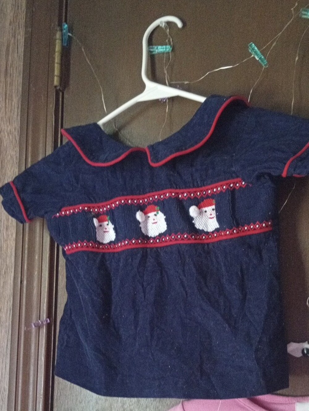 3#Red Knit Cardigan with Cat Appliqué Sweater, Shrimp-grits santa Tops Kids - Picture 3 of 9